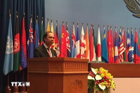 Đoàn Việt Nam do Thứ trưởng Ngoại giao, Trưởng SOM ASEAN-Việt Nam Nguyễn Quốc Dũng làm trưởng đoàn. (Nguồn: TTXVN)