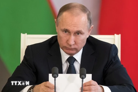 Tổng thống Nga Vladimir Putin tại một phiên họp ở Moskva ngày 5/4. (Nguồn: AFP/TTXVN) 
