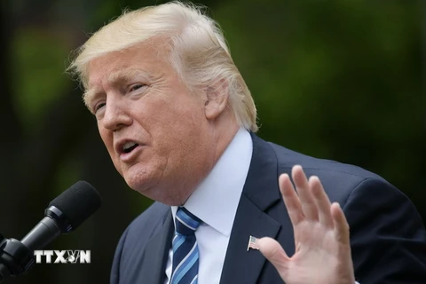 Tổng thống Mỹ Donald Trump phát biểu tại Washington, DC ngày 4/5. (Nguồn: AFP/TTXVN)