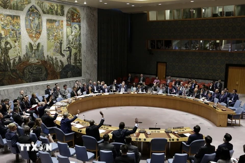 Toàn cảnh phiên họp của Hội đồng Bảo an Liên hợp quốc về vấn đề Triều Tiên ở New York (Mỹ) ngày 2/6. (Nguồn: THX/TTXVN) 