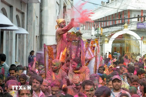 Người dân Ấn Độ tổ chức cầu may đầu Xuân với lễ hội sắc màu 
