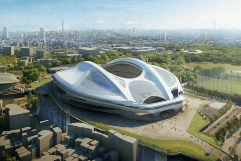 Thiết kế của công trình sân vận động Olympic Tokyo 2020. (Nguồn: japantimes)