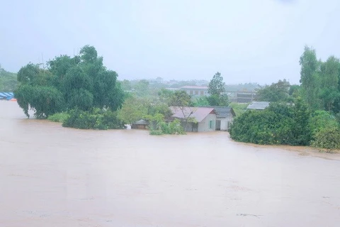 Mưa lũ gây ngập lụt tại Điện Biên. (Ảnh: Xuân Tư/TTXVN)