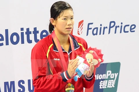 Kình ngư Ánh Viên giành 8 huy chương vàng tại SEA Games 28. (Ảnh: Quốc Khánh/TTXVN)