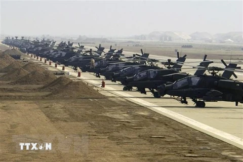 Trực thăng Apache của quân đội Mỹ (Ảnh: USAF/TTXVN) s