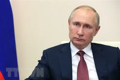 Tổng thống Nga Vladimir Putin phát biểu tại Moskva. (Ảnh: AFP/TTXVN) 