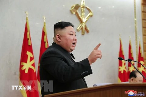 Nhà lãnh đạo Triều Tiên Kim Jong-un. (Ảnh: KCNA/TTXVN) 