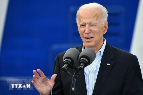 Tổng thống Mỹ Joe Biden phát biểu Nhà Trắng. (Ảnh: AFP/TTXVN)