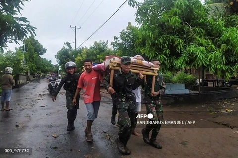 Sạt lở đất ở miền Đông Indonesia cướp đi sinh mạng của ít nhất 119 người. (Ảnh: AFP)