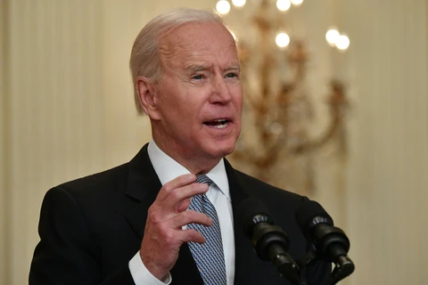 Tổng thống Mỹ Joe Biden phát biểu tại Washington, DC ngày 17/5/2021. (Ảnh: AFP/TTXVN)
