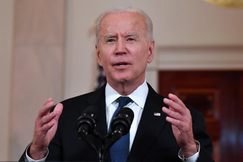 Tổng thống Mỹ Joe Biden phát biểu tại Nhà Trắng, Washington, DC ngày 20/5/2021. (Ảnh: AFP/TTXVN)