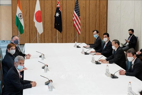 Toàn cảnh Hội nghị Ngoại trưởng nhóm Bộ Tứ Kim cương tại ở Tokyo ngày 6/10/2020. (Ảnh tư liệu: AFP/TTXVN)