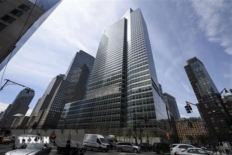 Trụ sở ngân hàng đầu tư Goldman Sachs ở New York, Mỹ. (Ảnh: AFP/TTXVN) 