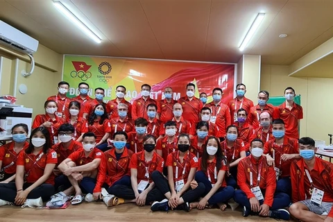 Toàn bộ các tuyển thủ của đoàn Thể thao Việt Nam đang có mặt tại làng VĐV Olympic. (Ảnh: Thu Sâm)