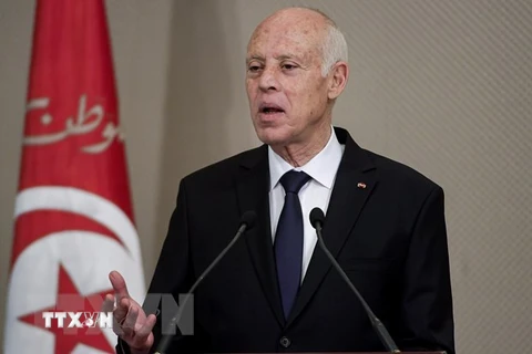 Tổng thống Tunisia Kais Saied . (Ảnh: AFP/TTXVN)