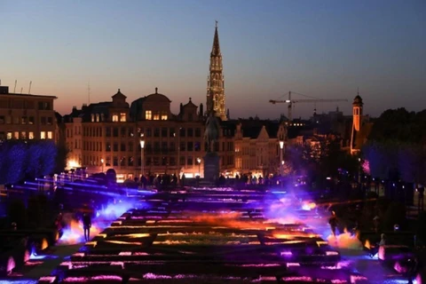 Lễ hội ánh sáng tại thủ đô Brusels.(Nguồn: Tân Hoa Xã)
