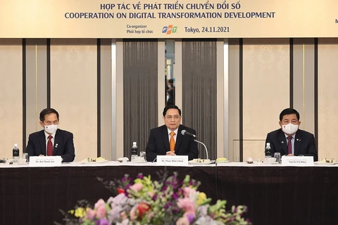 Thủ tướng Phạm Minh Chính phát biểu chào mừng. (Ảnh: Dương Giang/TTXVN)