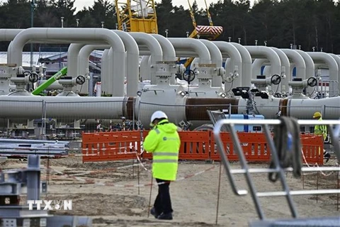 Công trình xây dựng đường ống dẫn khí Dòng chảy phương Bắc 2 qua biển Baltic ở Lubmin, miền Đông Bắc Đức. (Nguồn: AFP/TTXVN)