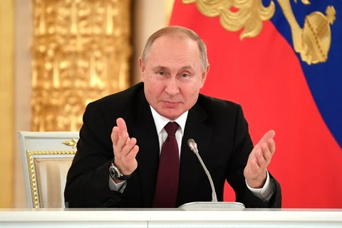 Tổng thống Nga Vladimir Putin tại Điện Kremlin ở Moskva, Nga. (Ảnh: AFP/TTXVN) 