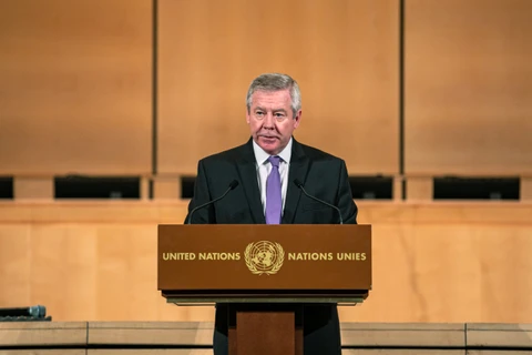 Đại diện thường trực của Nga tại cơ quan Liên hợp quốc ở Geneva (Thụy Sĩ), Đại sứ Gennady Gatilov.(Nguồn: AP)