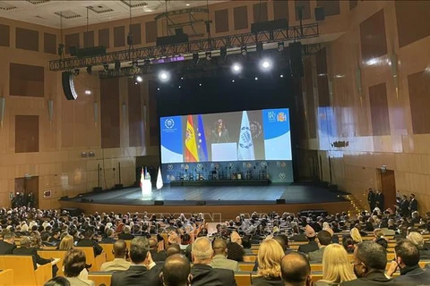 Quang cảnh phiên khai mạc Đại hội đồng Liên minh Nghị viện thế giới lần thứ 143 tại Madrid (Tây Ban Nha). (Ảnh: TTXVN)