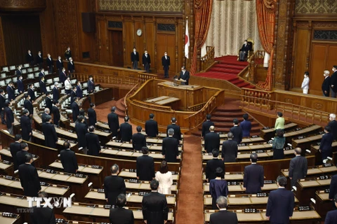 Toàn cảnh phiên họp Quốc hội Nhật Bản tại Tokyo. (Ảnh: Kyodo/TTXVN)