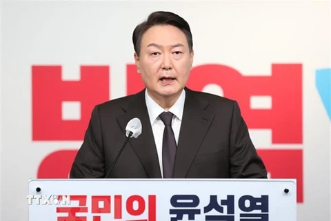 Tổng thống đắc cử Yoon Suk-yeol. (Ảnh: Yonhap/TTXVN) 