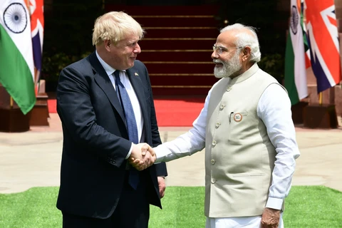 Thủ tướng Anh Boris Johnson có chuyến thăm chính thức tới Ấn Độ. (Nguồn: ANI) 