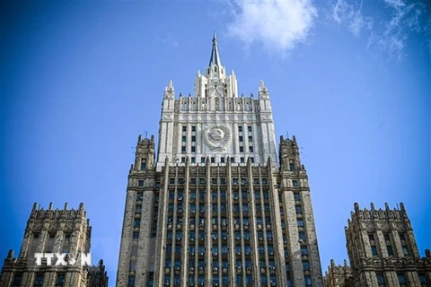 Trụ sở Bộ Ngoại giao Nga ở Moskva, ngày 28/2/2022. (Ảnh: AFP/TTXVN) 