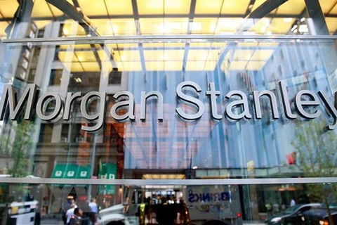 Biểu tượng Morgan Stanley tại trụ sở ở New York, Mỹ. (Ảnh: AFP/TTXVN) 