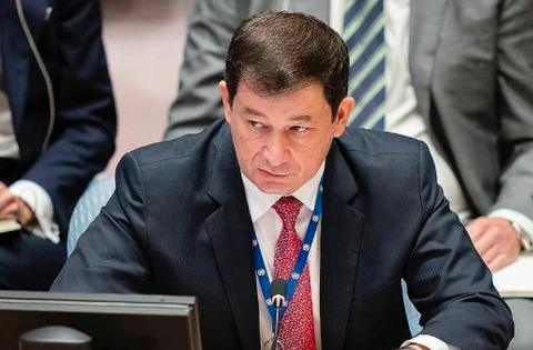 Phó đại diện thường trực của phái đoàn Nga tại Liên hợp quốc (LHQ) Dmitry Polyansky. (Nguồn: Reuters.)