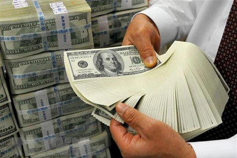 Nhân viên kiểm đồng USD tại ngân hàng. (Ảnh: AFP/TTXVN) 