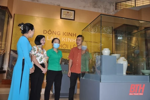 Hiện vật đã được Trung tâm bảo tồn Di sản Thăng Long - Hà Nội đưa đến Khu di tích Quốc gia đặc biệt Lam Kinh để trưng bày.(Nguồn: Báo Thanh Hóa)