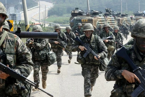 Thủy quân lục chiến Hàn Quốc. ( Nguồn: Reuters)