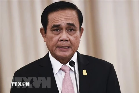Thủ tướng Prayut Chan-o-cha phát biểu họp báo ở Bangkok. (Ảnh: AFP/TTXVN) 