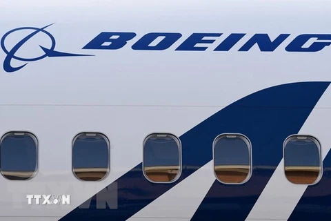 Biểu tượng tập đoàn Boeing. (Ảnh: AFP/TTXVN)