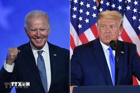 Ông Joe Biden (phải) và Tổng thống Mỹ Donald Trump. (Ảnh: AFP/ TTXVN) 