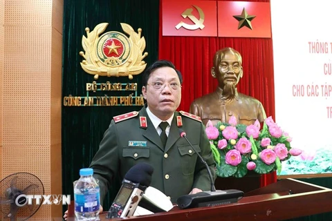 Trung tướng Nguyễn Hải Trung, Giám đốc Công an thành phố Hà Nội. (Ảnh: Phạm Kiên/TTXVN) 