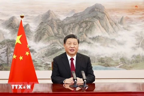 Chủ tịch Trung Quốc Tập Cận Bình phát biểu. (Ảnh: THX/TTXVN) 