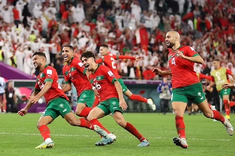 Maroc hiên ngang vào bán kết World Cup 22. (Nguồn: Getty Images)