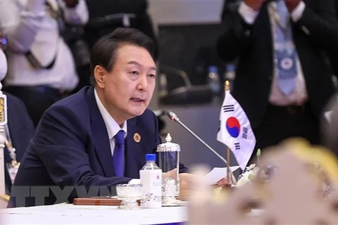 Tổng thống Hàn Quốc Yoon Suk-yeol.(Ảnh: Dương Giang/TTXVN)