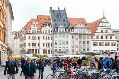 Marktplatz, quảng trường chợ ở trung tâm thành phố Leipzig ở Đức.(Nguồn: Istock) 
