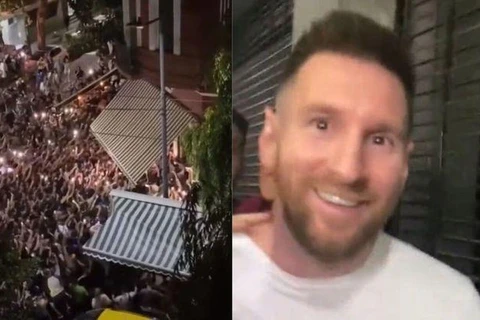 Biển người chen lấn xem mặt Messi khi siêu sao PSG trở lại Argentina