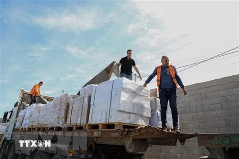 Xung đột Hamas-Israel: 10 xe hàng viện trợ vào Gaza qua cửa khẩu Rafah