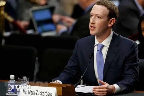 Giám đốc điều hành mạng xã hội Facebook Mark Zuckerberg. (Ảnh: THX/TTXVN)