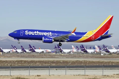 Máy bay Boeing 737 MAX của Southwest Airlines. (Ảnh: AP) 