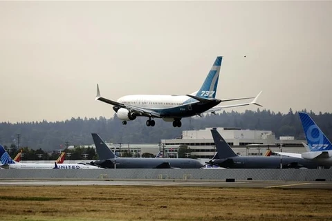 Máy bay Boeing 737 MAX tại nhà máy của Boeing ở Seattle, Washington, Mỹ. (Ảnh: AFP/TTXVN) 