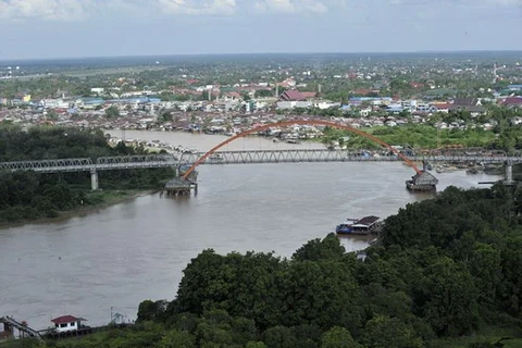 Một góc tỉnh Trung Kalimantan trên đảo Borneo, nơi được chọn để xây dựng thủ đô mới của Indonesia. (Ảnh: AFP/TTXVN) 