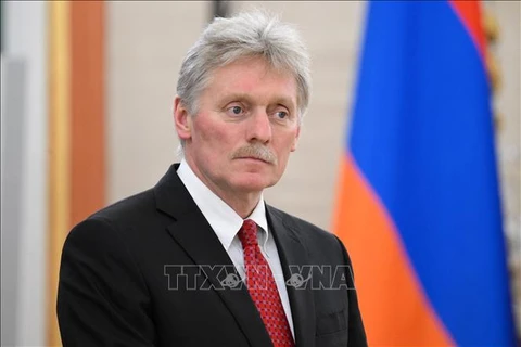 Người phát ngôn Điện Kremlin, ông Dmitry Peskov tại cuộc họp báo ở Moskva. (Ảnh: AFP/TTXVN)