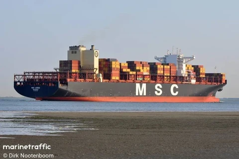 Tàu container mang tên 'MCS Aries'. (Nguồn: MarineTraffic)